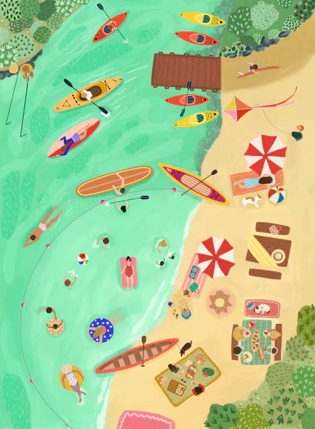 Villager Lake Day, 250 Piece Puzzle