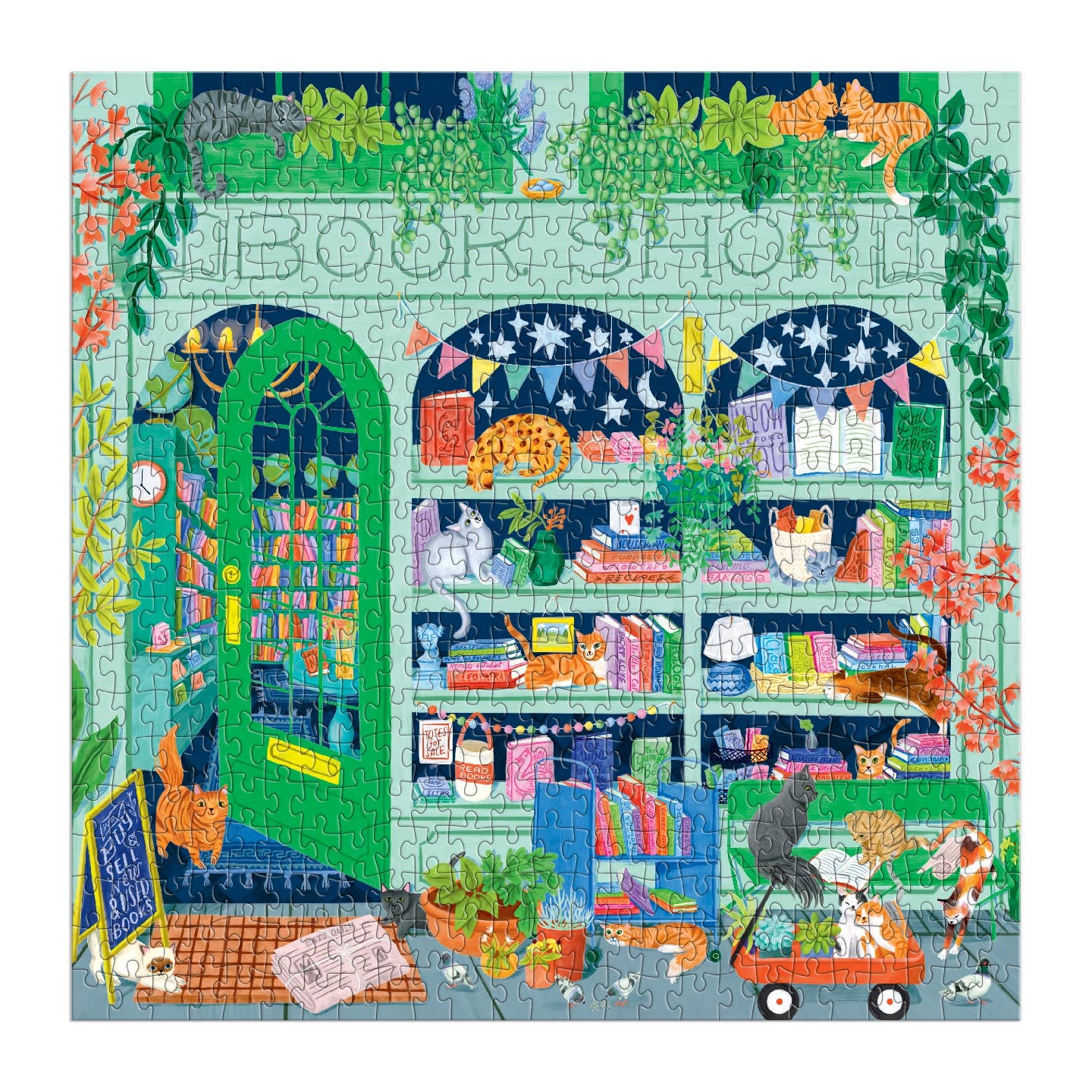 Good Puzzle Co. Bookshop Cats, 500 Pieces