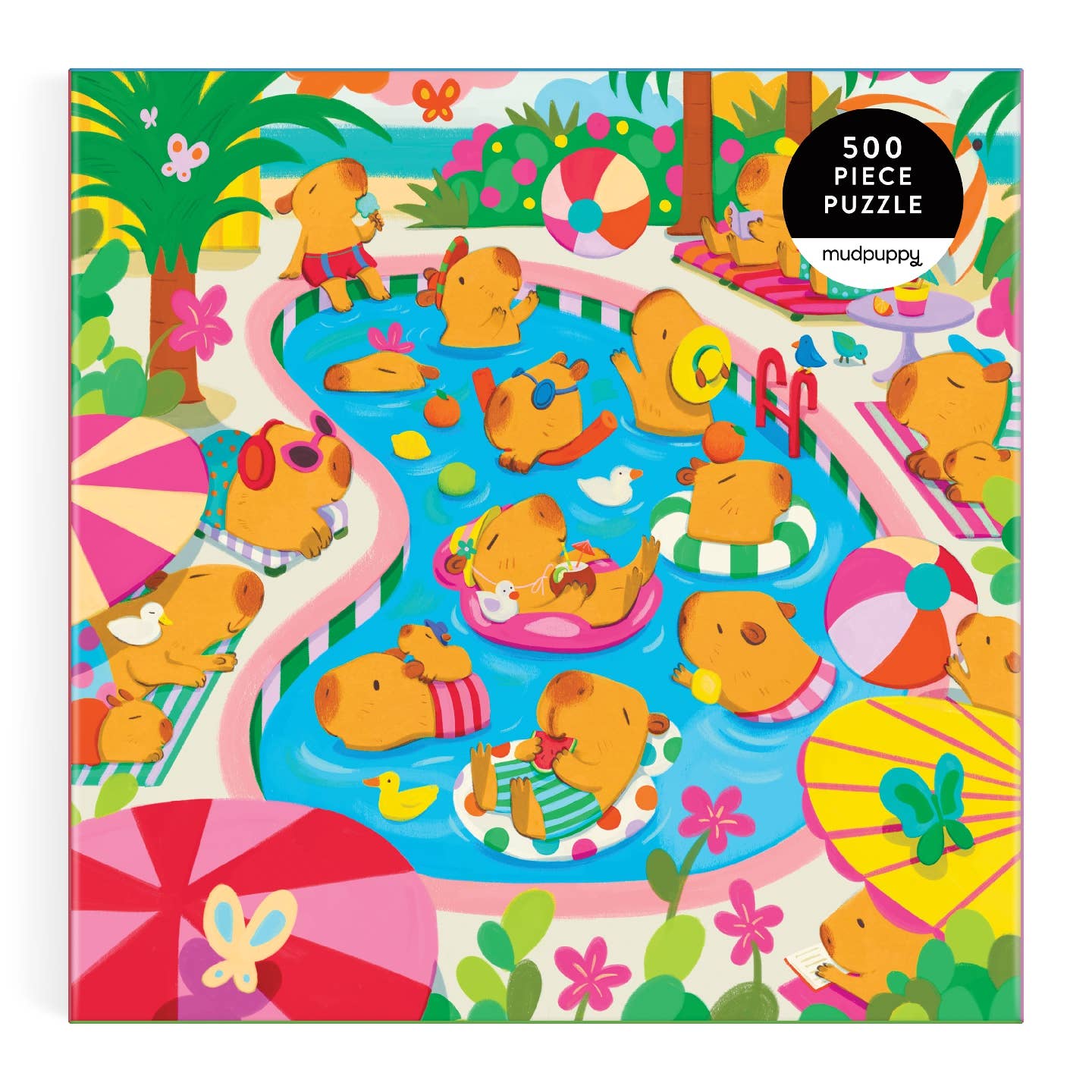 Mudpuppy Capybara Pool Day, 500 Piece Puzzle