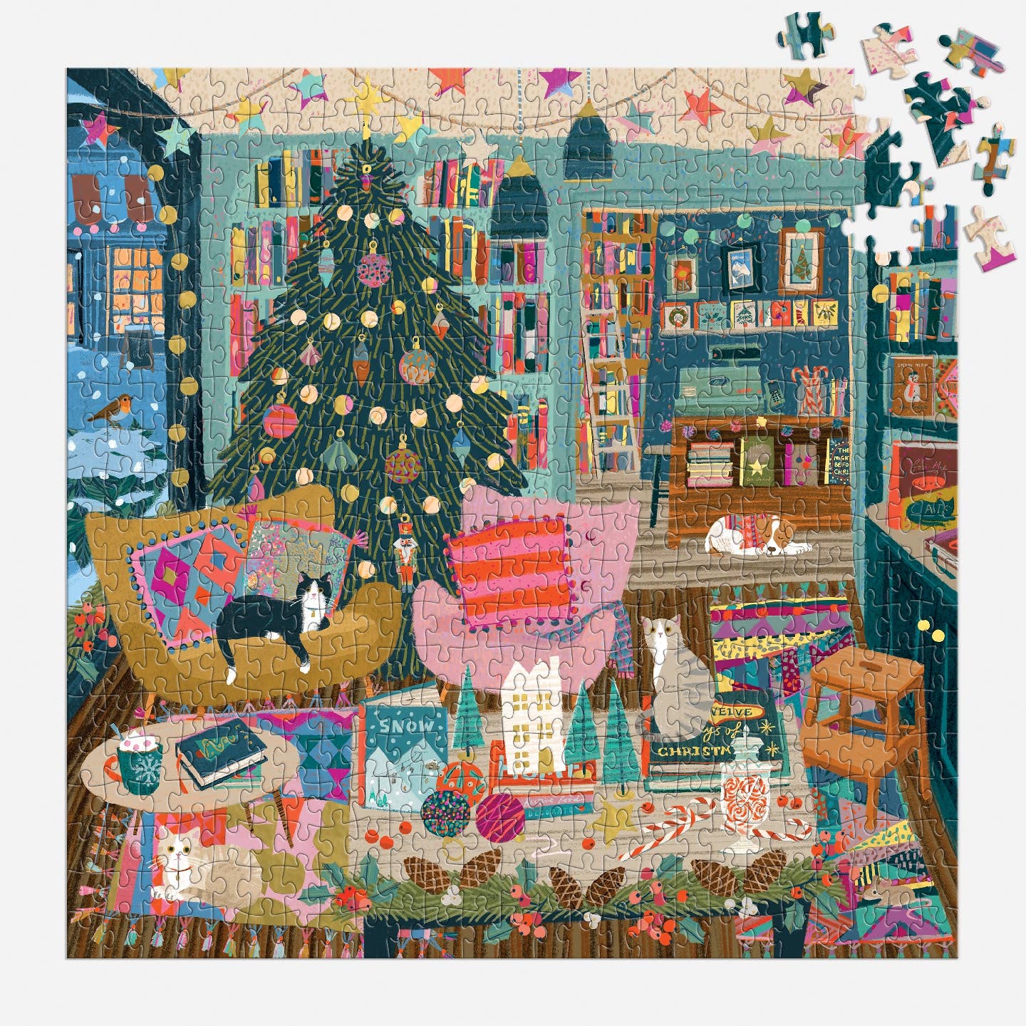 Galison Season’s Readings Foil, 500 Piece Puzzle