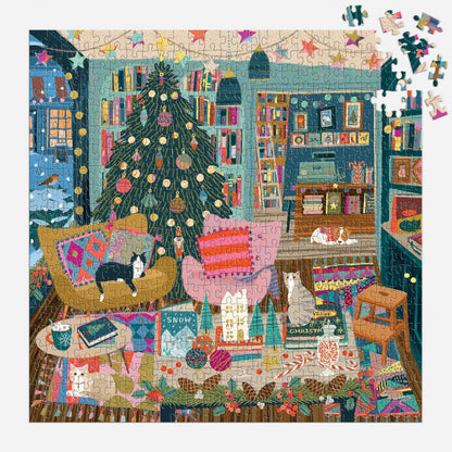 Galison Season’s Readings Foil, 500 Piece Puzzle