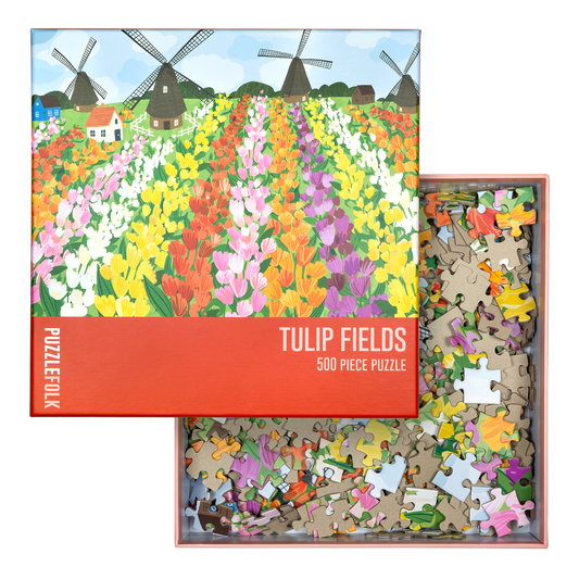 Puzzlefolk Tulip Fields, 500 Piece Puzzle