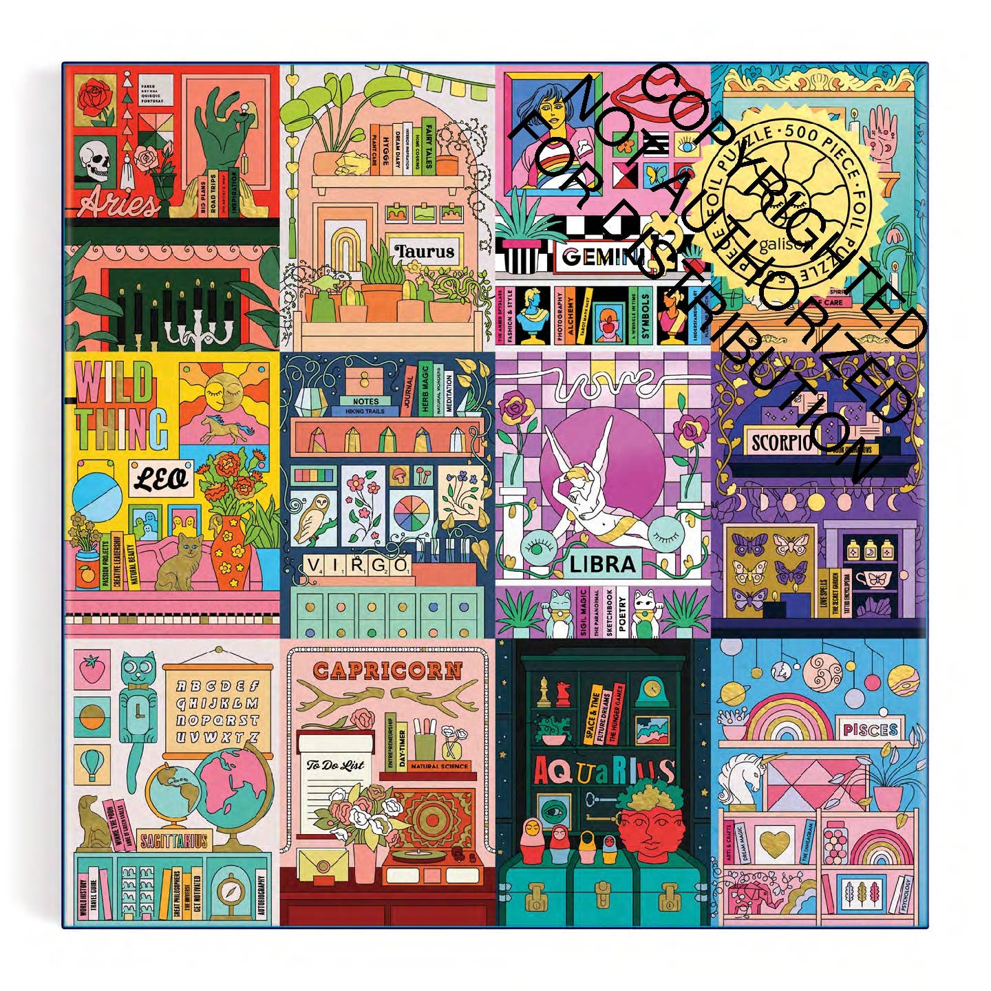 Galison House of Astrology Foil, 500 Piece Puzzle