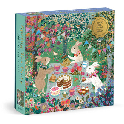 Galison Spring Tea Party Foil, 500 Piece Puzzle
