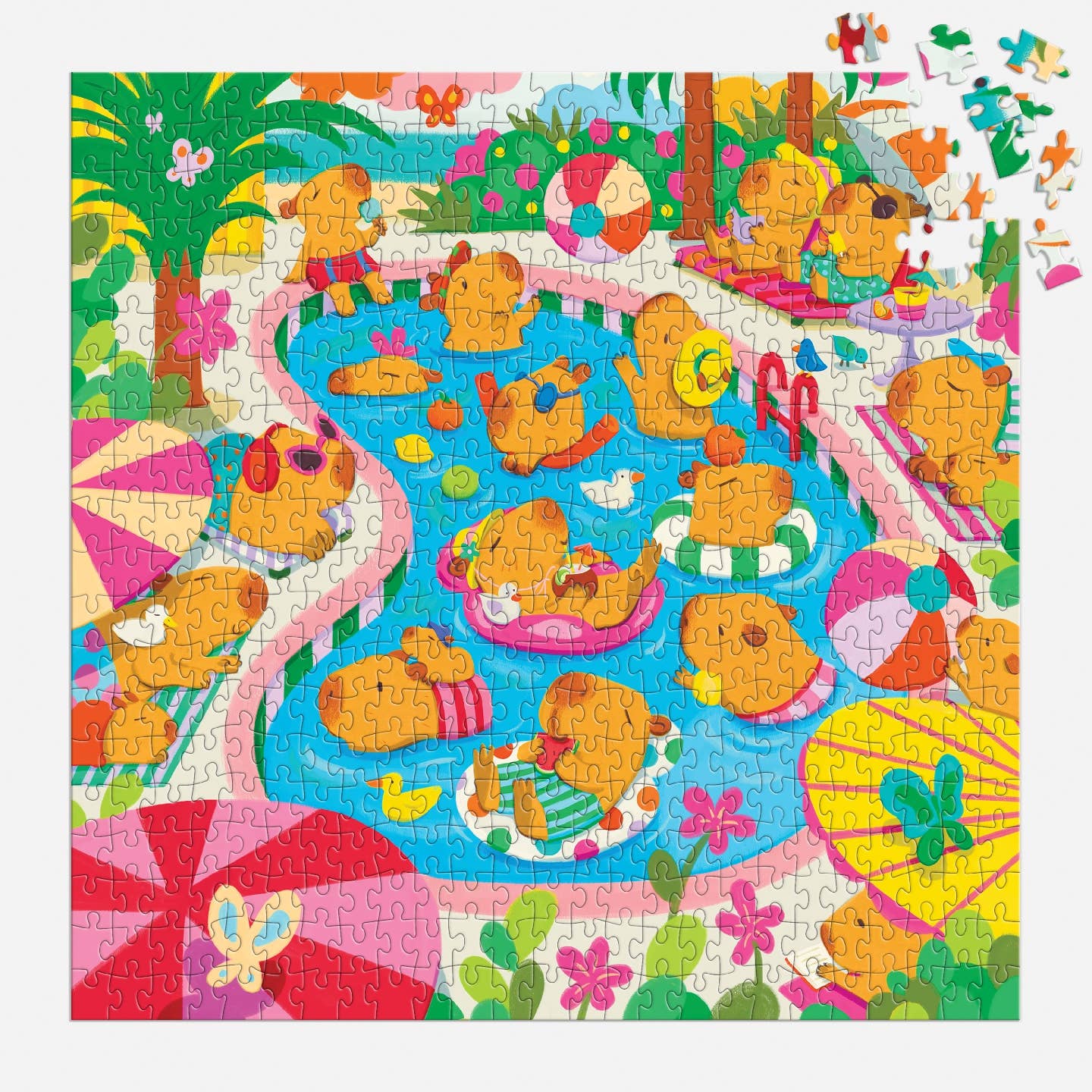Mudpuppy Capybara Pool Day, 500 Piece Puzzle
