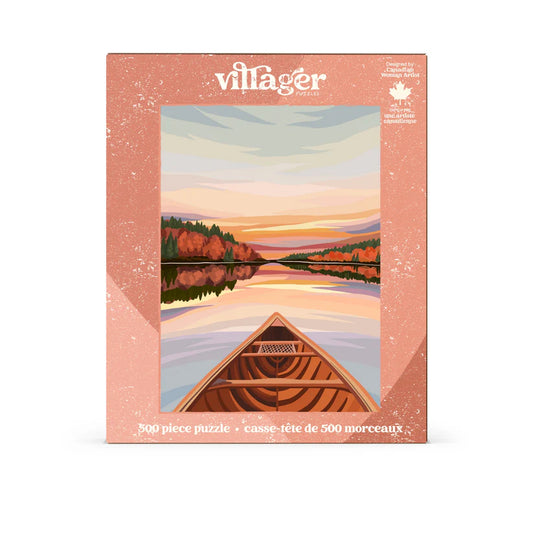 Villager Canoeing at Dawn, 500 Pieces