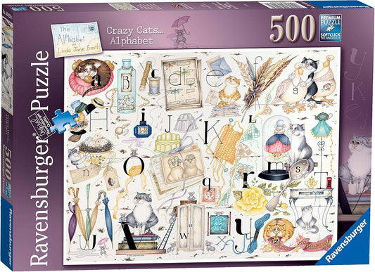 Ravensburger Crazy Cats: Alphabet 500 Piece Puzzle - Imported