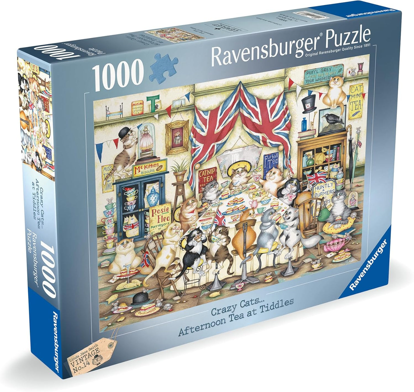 Ravensburger Crazy Cats: Afternoon Tea at Tiddles, 1000 Piece Puzzle - Imported
