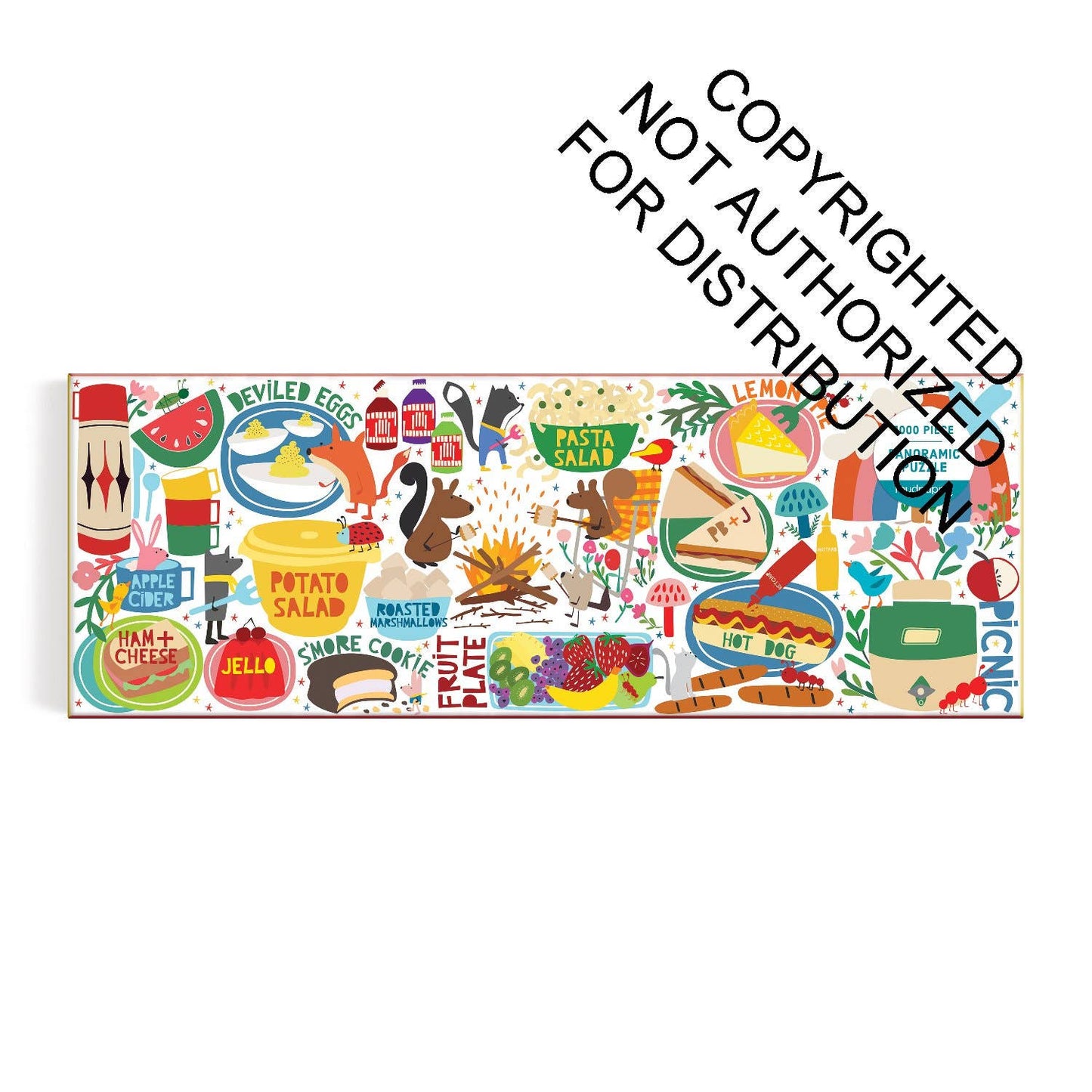 Mudpuppy Picnic Party Panoramic, 1000 Piece Puzzle