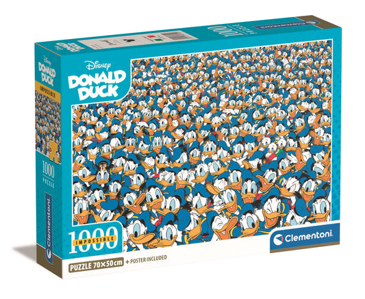 Clementoni Disney Impossible: Donald Duck, 1000 Piece Puzzle - Imported
