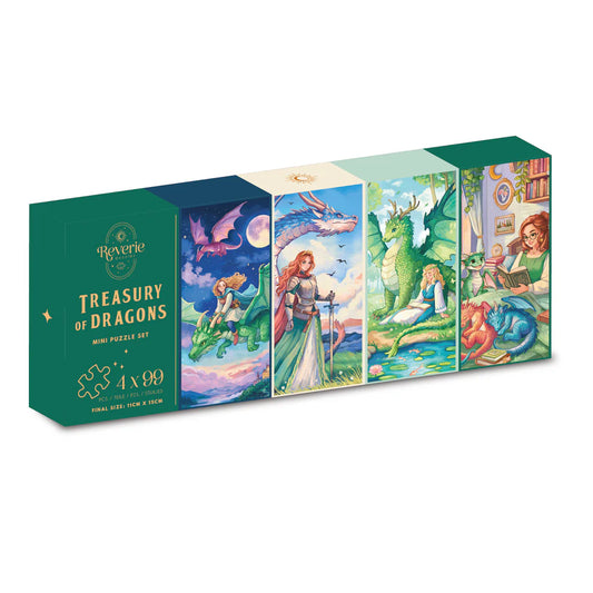 Reverie Treasury Of Dragons, 4 x 99 Piece Mini Puzzle Set