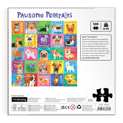 Mudpuppy Pawsome Portraits, 500 Piece Puzzle