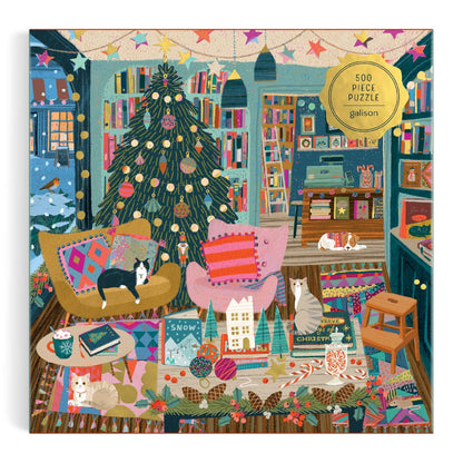 Galison Season’s Readings Foil, 500 Piece Puzzle