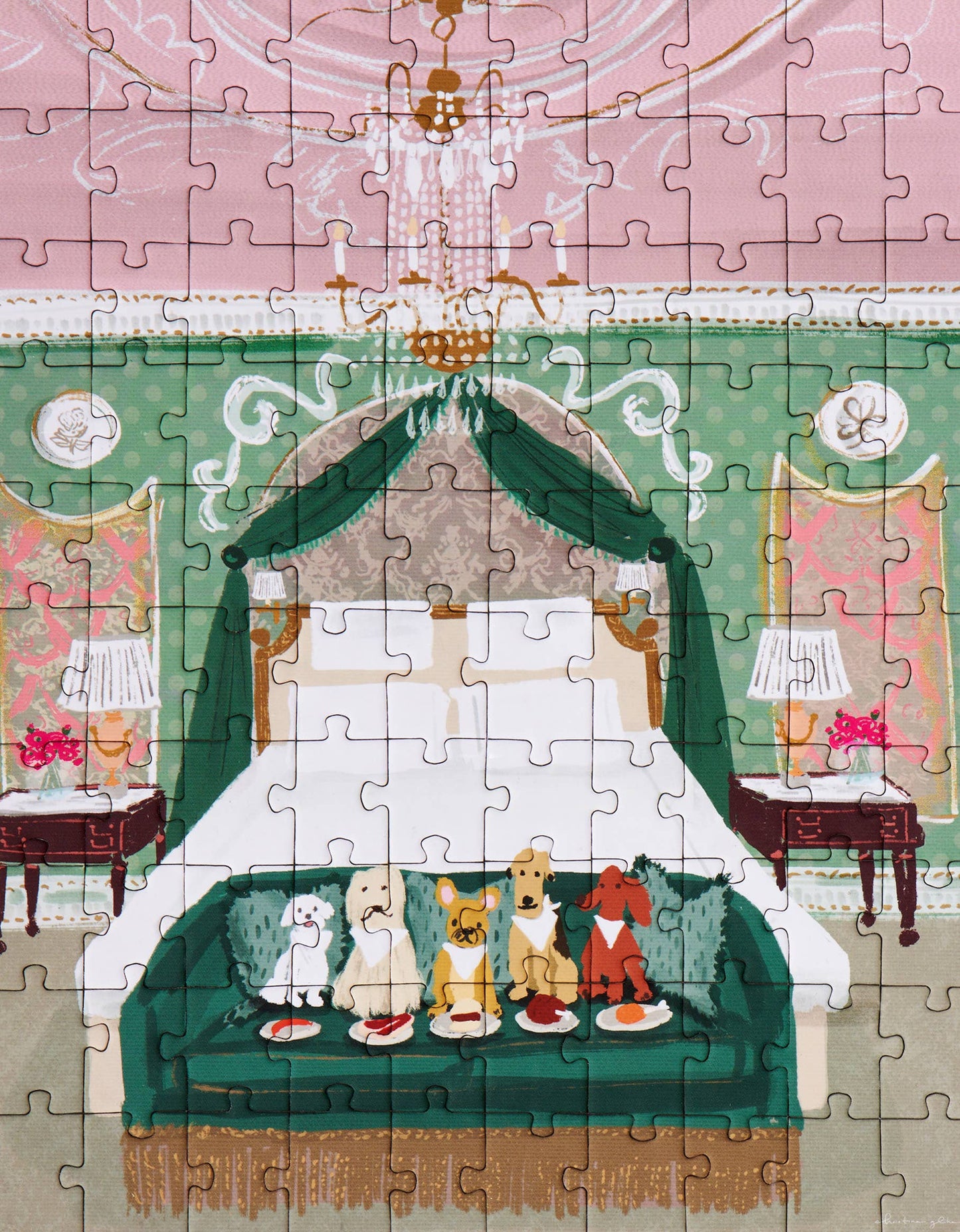 Ordinary Habit Posh Puppy Room Service, 100 Piece Puzzle
