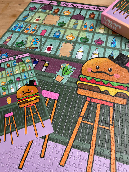 Sunshine Puzzles Burgerman's Pun, 1000 Piece Puzzle