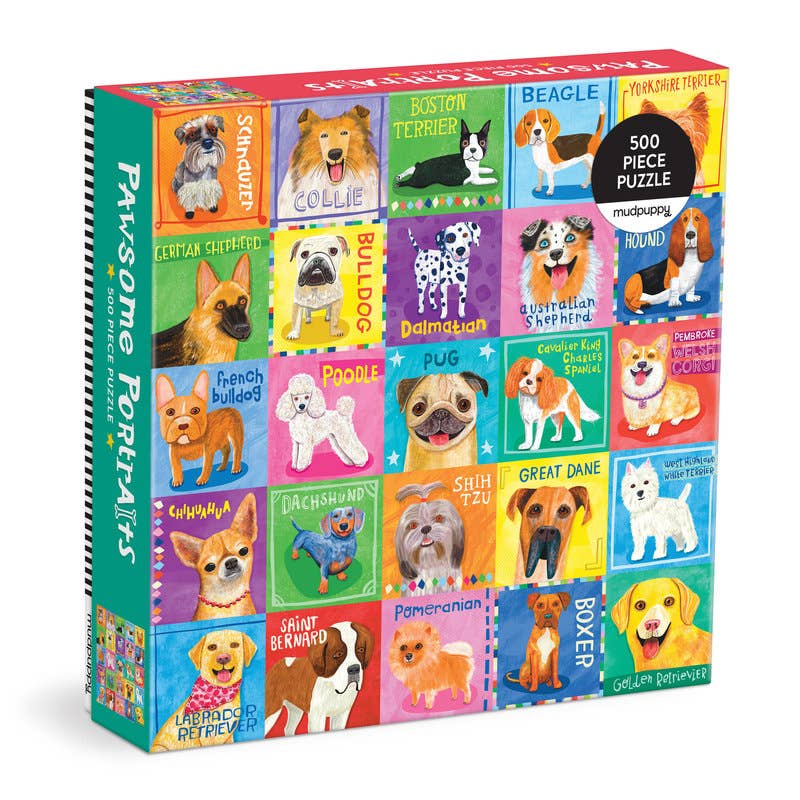 Mudpuppy Pawsome Portraits, 500 Piece Puzzle