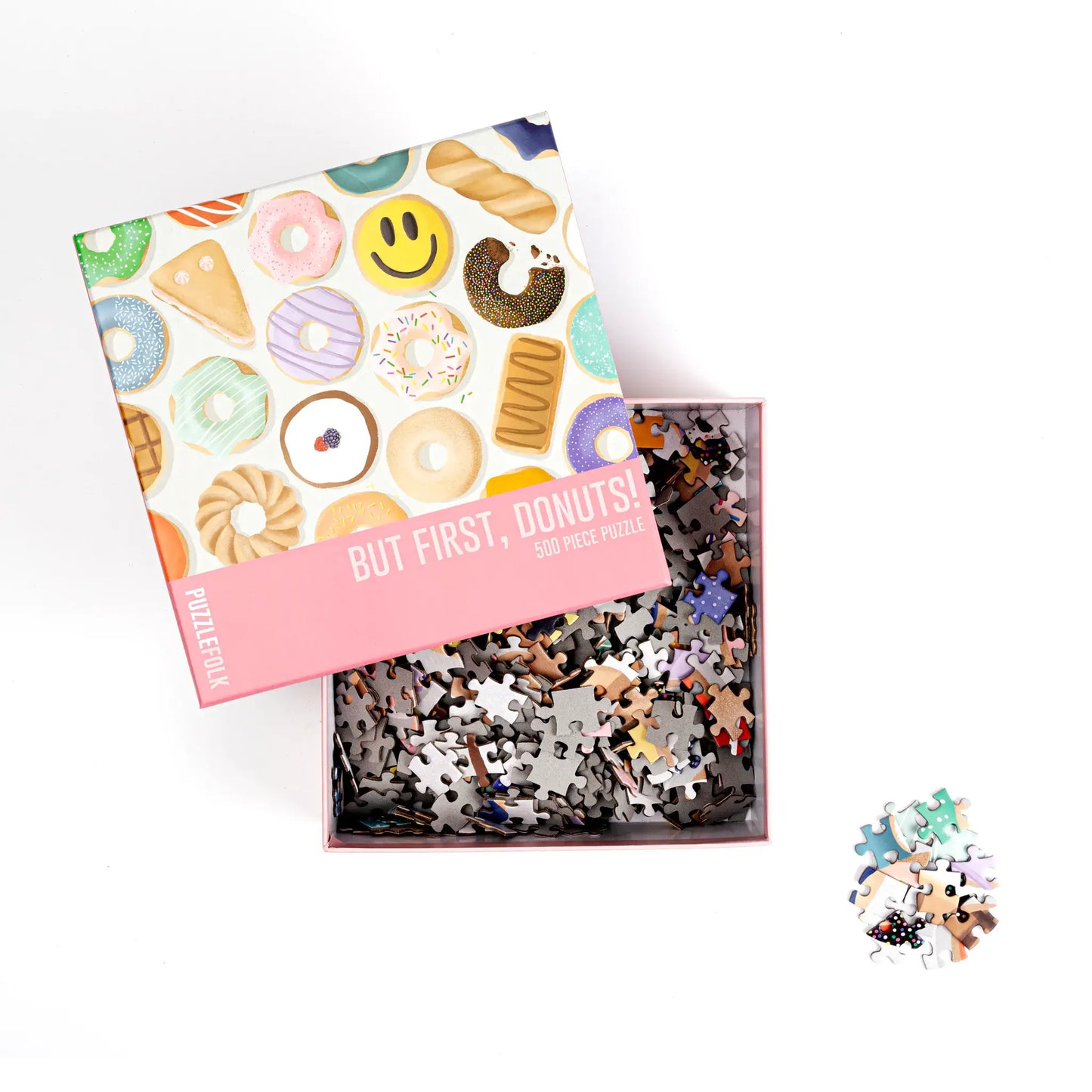 Puzzlefolk But First, Donuts, 500 piece puzzle