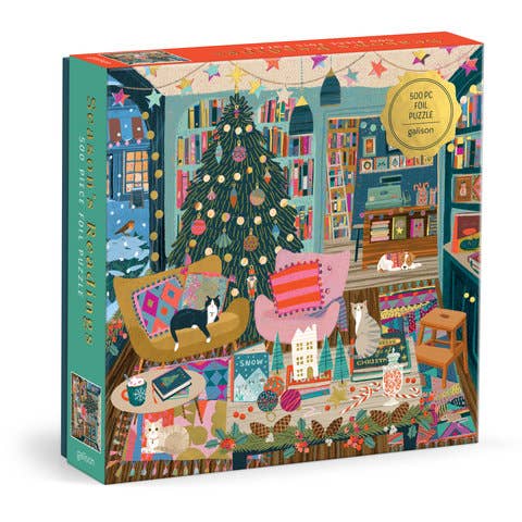 Galison Season’s Readings Foil, 500 Piece Puzzle