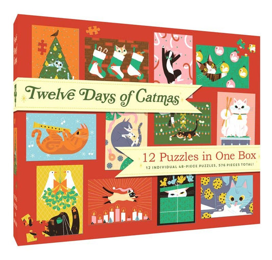 Chronicle Books 12 Puzzles in One Box: Twelve Days of Catmas