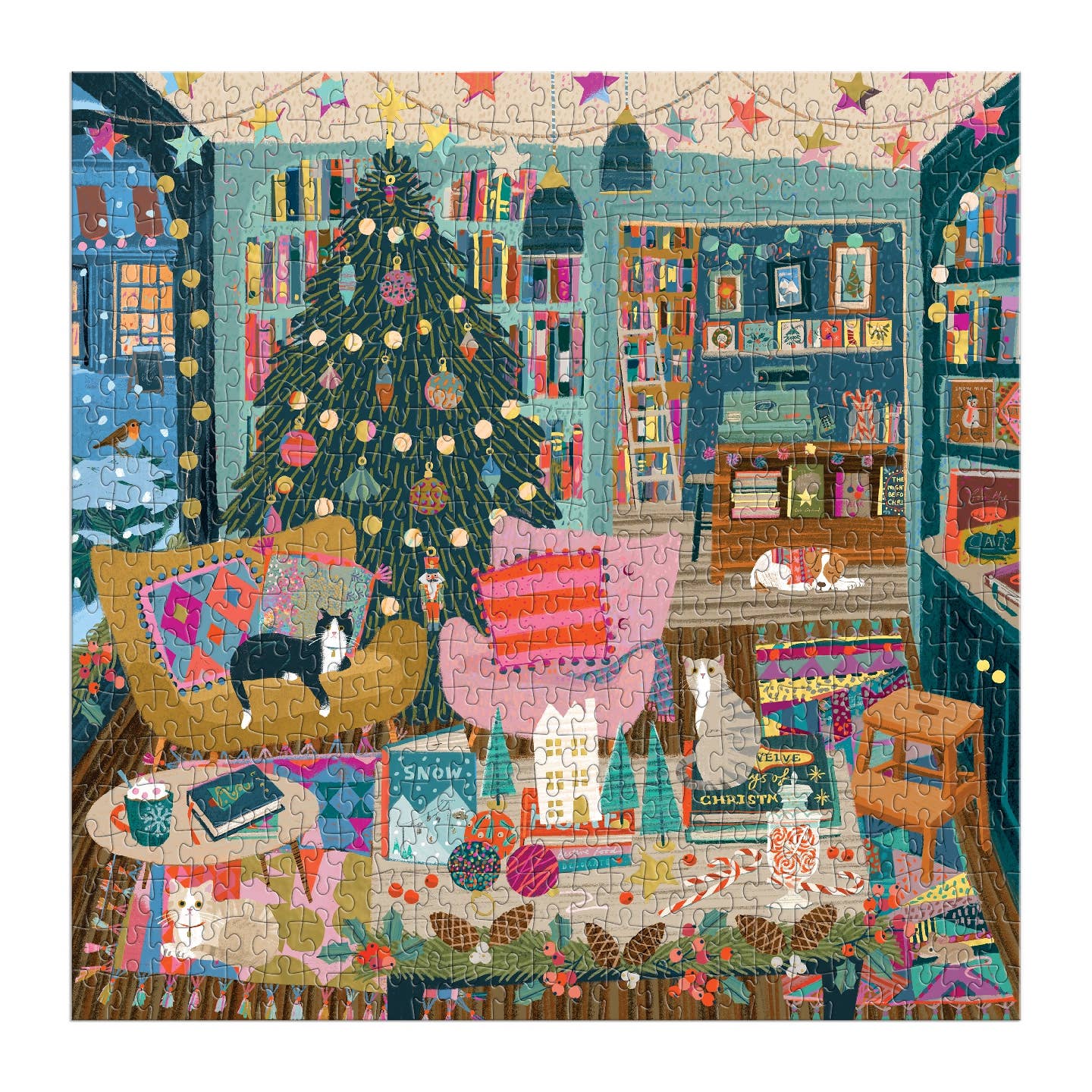 Galison Season’s Readings Foil, 500 Piece Puzzle