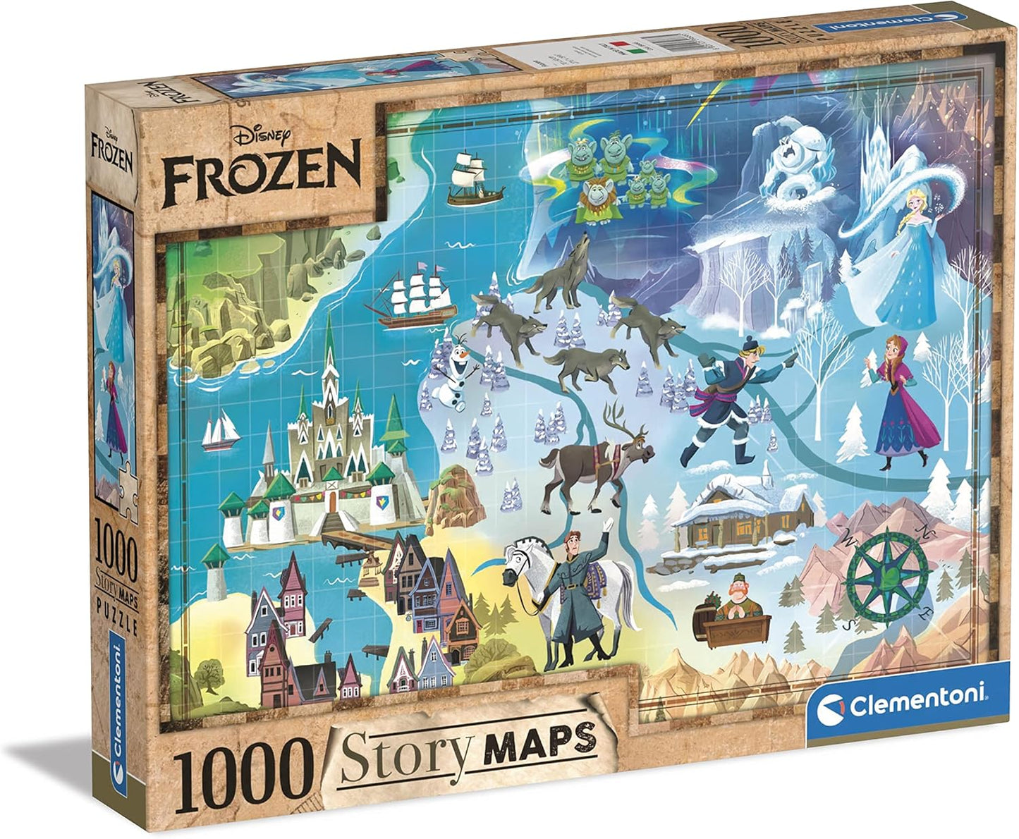 Clementoni Disney Story Maps: Frozen, 1000 Piece Puzzle