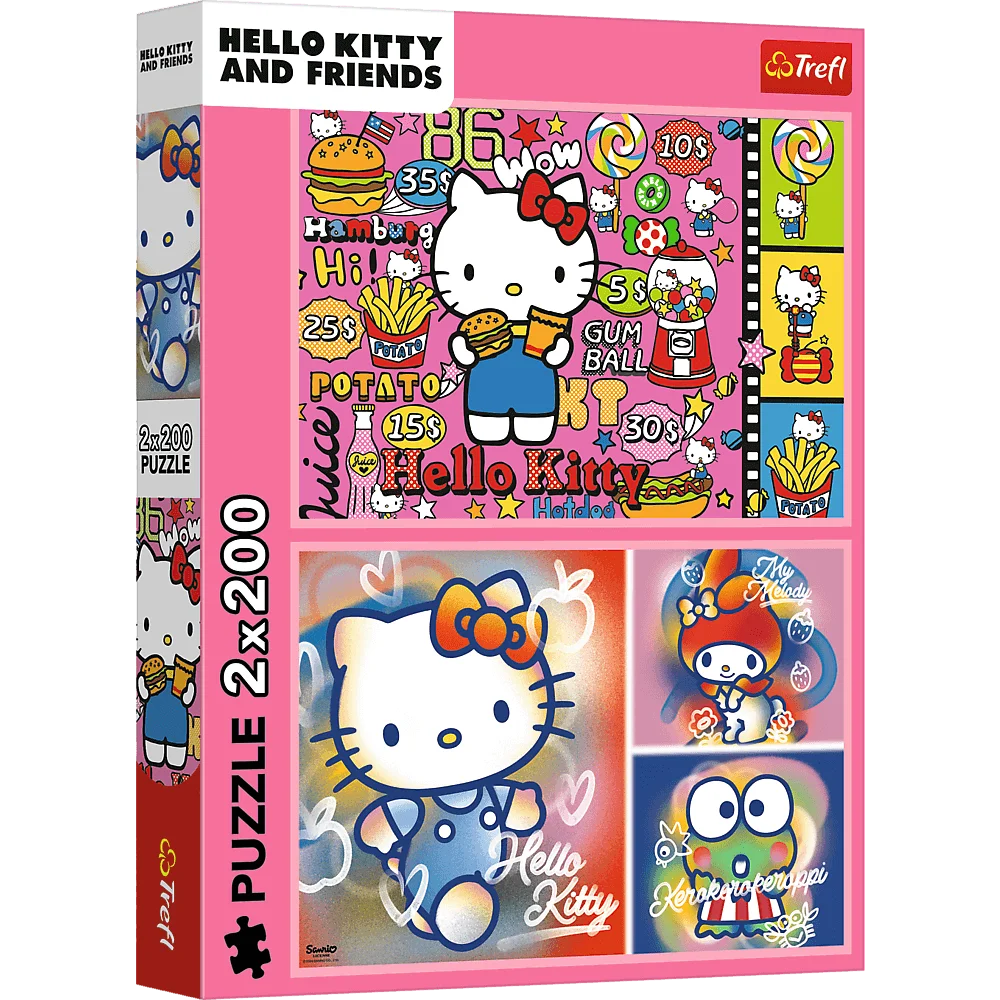 Trefl Hello Kitty and Friends, 2 x 200 Piece Puzzle - Imported