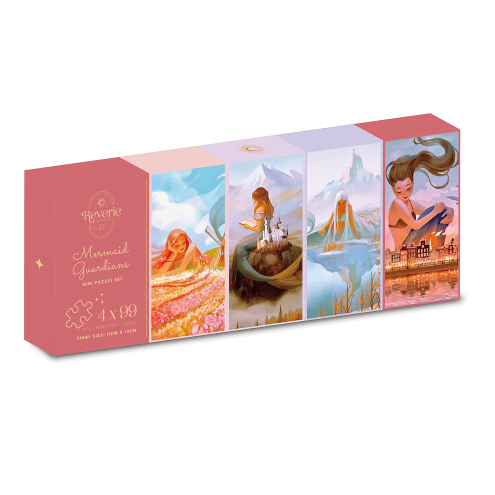 Reverie Mermaid Guardians, 4 x 99 Piece Mini Puzzle Set