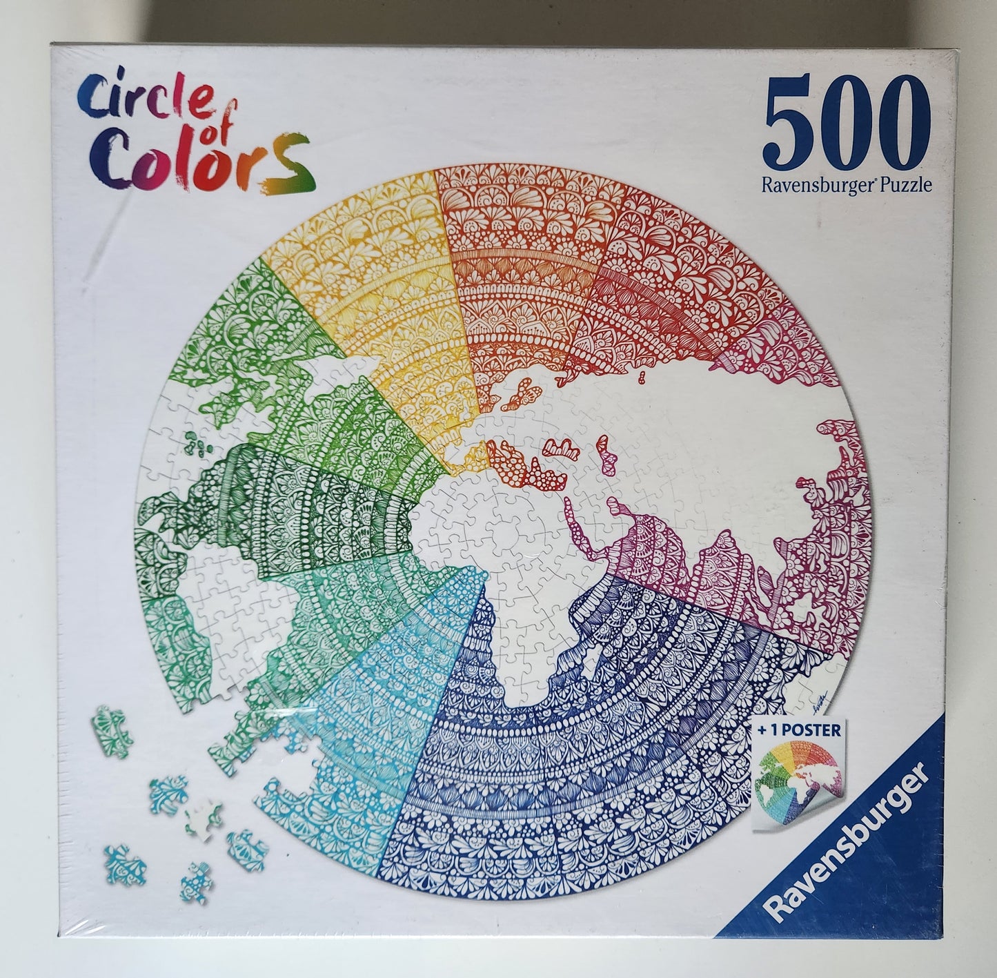 Mandala Cercle de Couleurs Ravensburger, 500 pièces