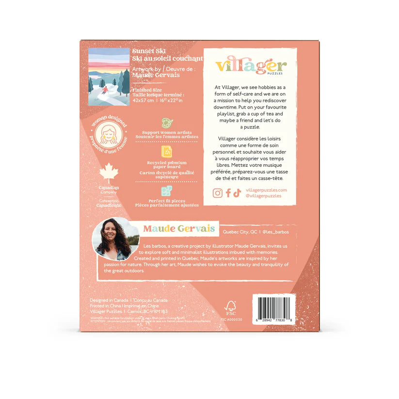 Villager Sunset Ski, 500 Piece Puzzle