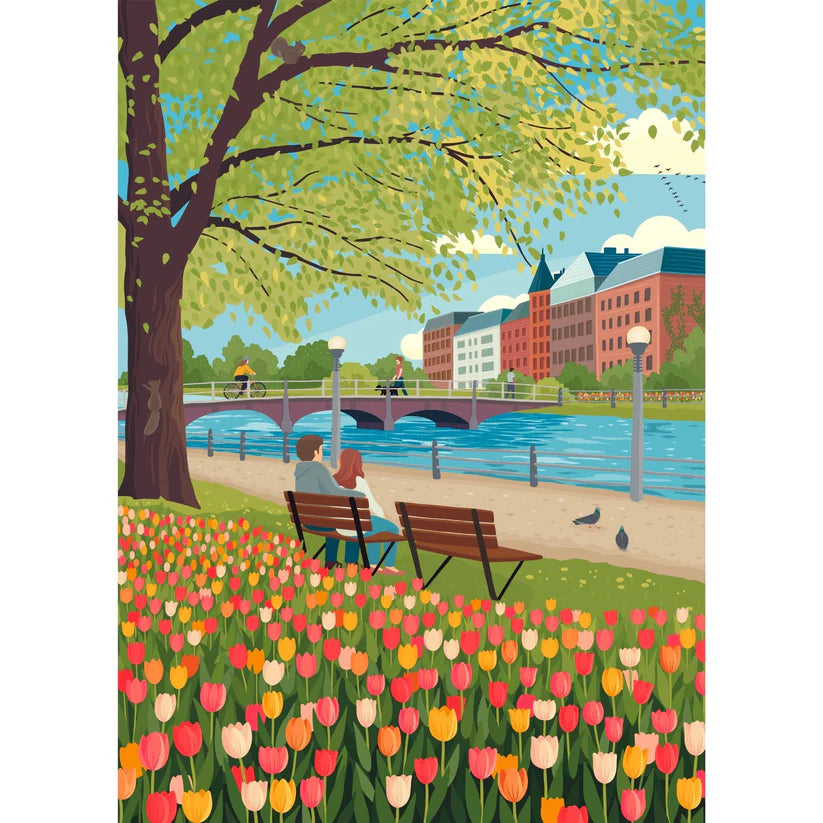 Villager Tulip Season, 500 Piece Puzzle
